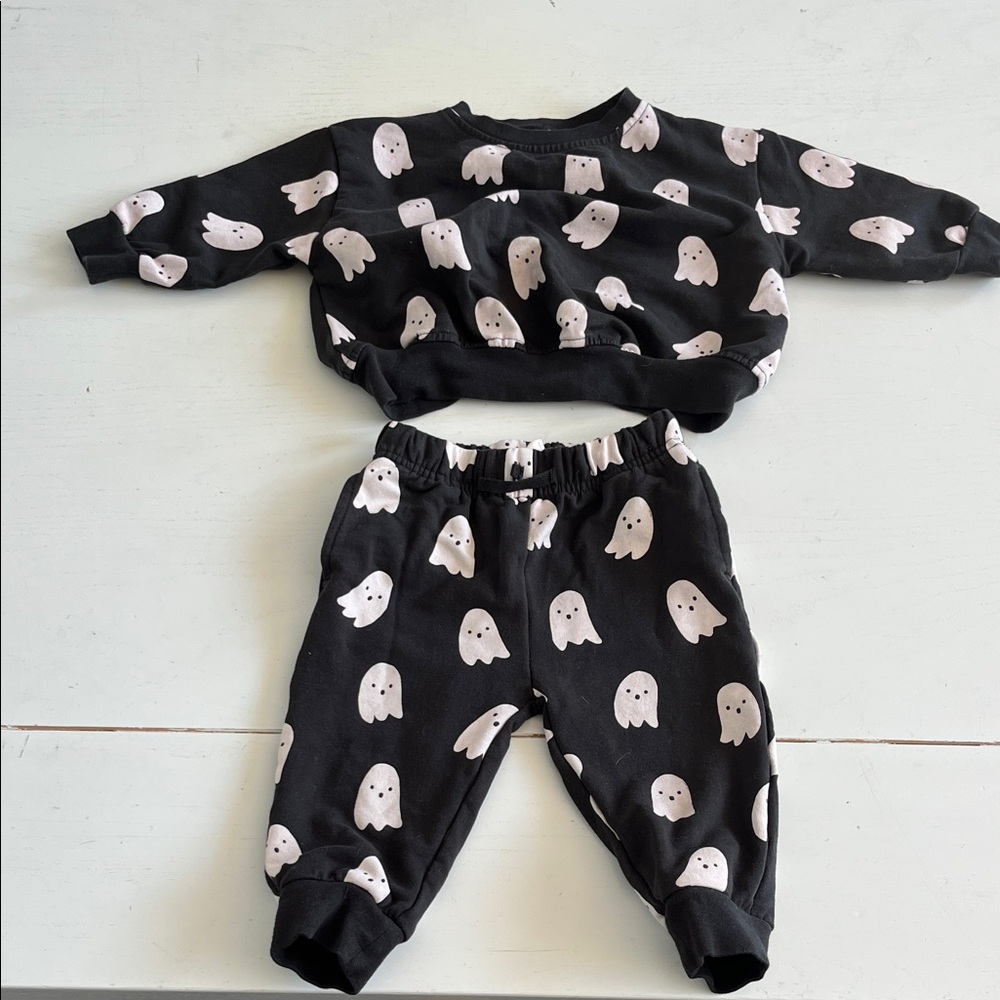Black Ghost Print Quincy Mae Set
